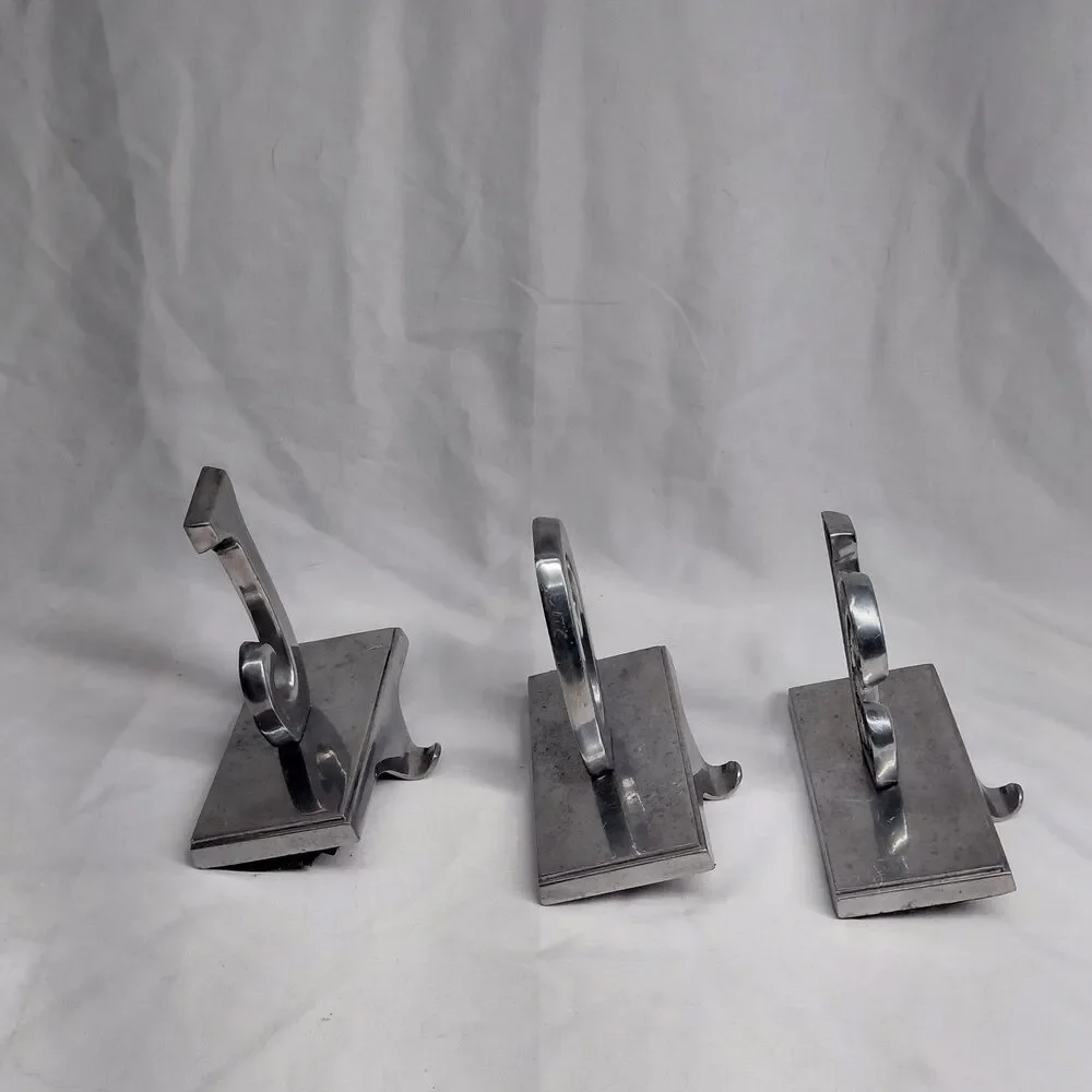 Vintage Cast Iron JOY Christmas Stocking Holders Mantel Hangers Weighted Set